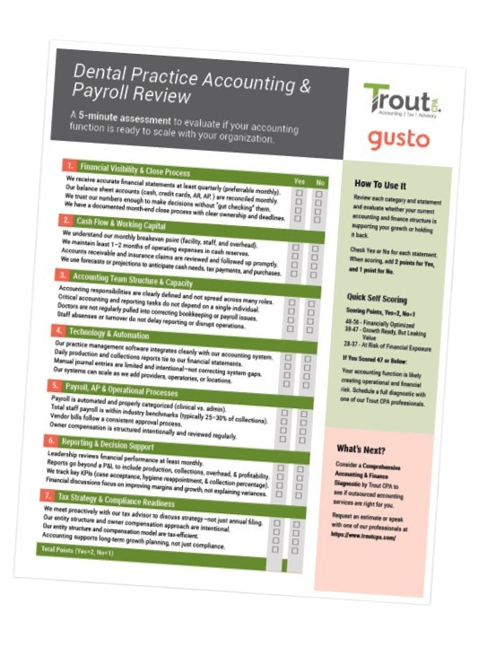 Dental Practice Accounting & Payroll Review