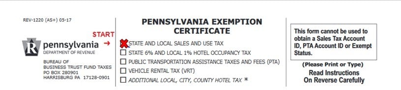 Check the State and Local Sales & Use Tax box