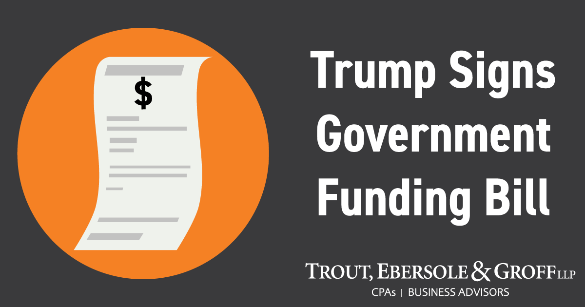 Trump Signs Govnt Funding Bill