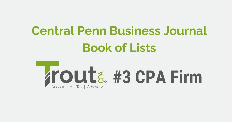 Trout CPA Ranked a Top CPA Firm by Central Penn Business Journal